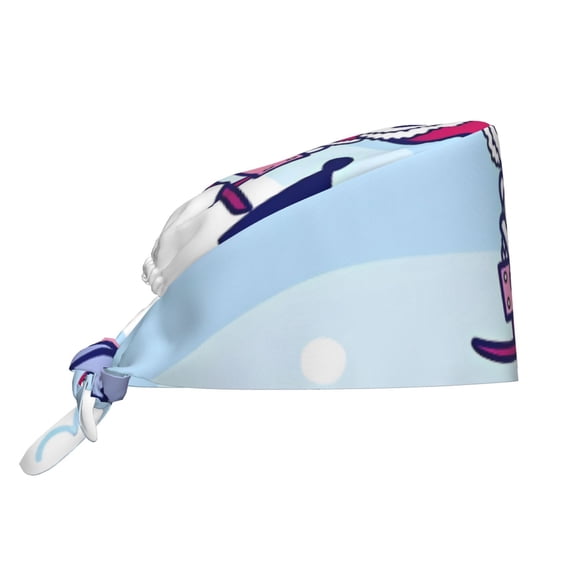 Gokiu Sanrio for Women Scrub Caps Adjustable Working Cap Sweatband Tie Back Hat