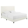 thumbnail image 4 of imerelez Bridgevine Home Queen Size White Boucle Upholstered Platform Bed, 4 of 10