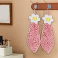 thumbnail image 4 of Latrodar Flowers Chenille Hand Towel Cute Hanging Hand Wipe Creative unctional Hand Towel Pink 6x6 Inch Home Decor, 4 of 5