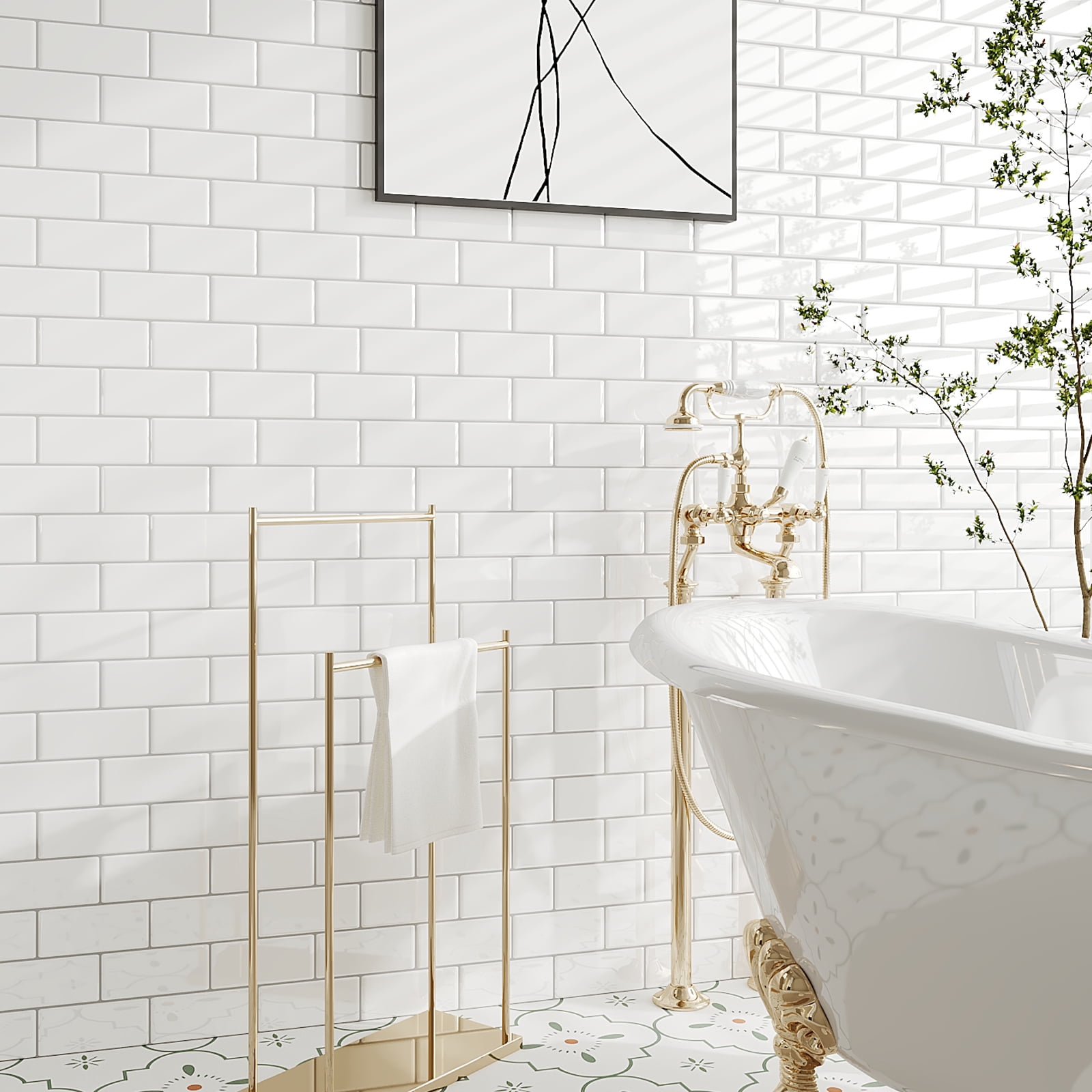 VEELIKE White Subway Peel and Stick Backsplash Tile for Kitchen 6 Sheets 12"x12"Waterproof Adhesive Backsplash Stick on Tile with Silver Grout Self Adhesive Wall Tiles for Bathroom Laundry Room