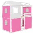 thumbnail image 6 of Newest Twin House Bed with Tent, Treehouse Style Solid Wood Frame with Guardrails, Pink, 6 of 13