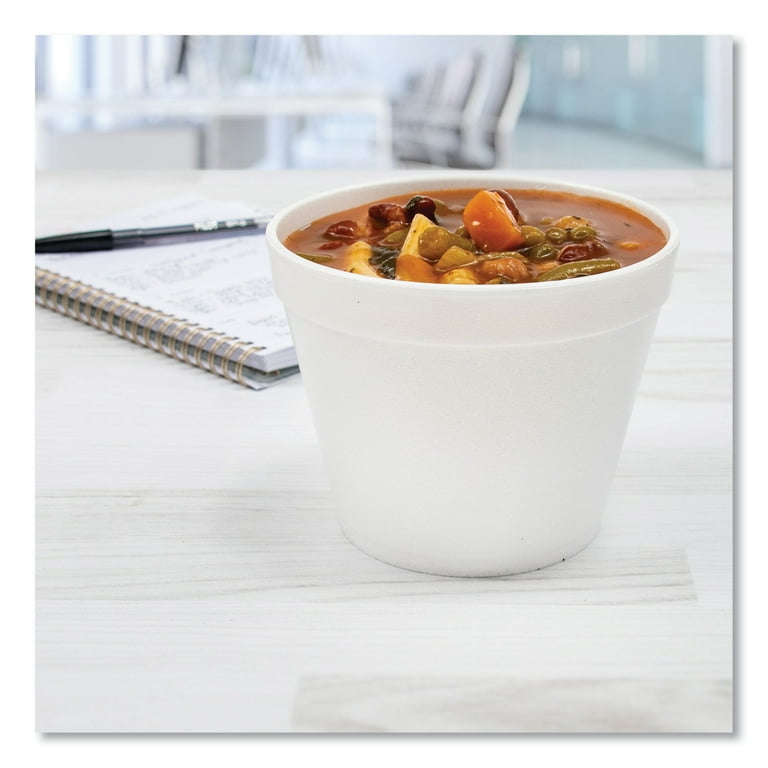 Food Containers, 12 oz, White, Foam, 25/Bag, 20 Bags/Carton Food Containers, 12 oz, White, Foam, 25/Bag, 20 Bags/Carton