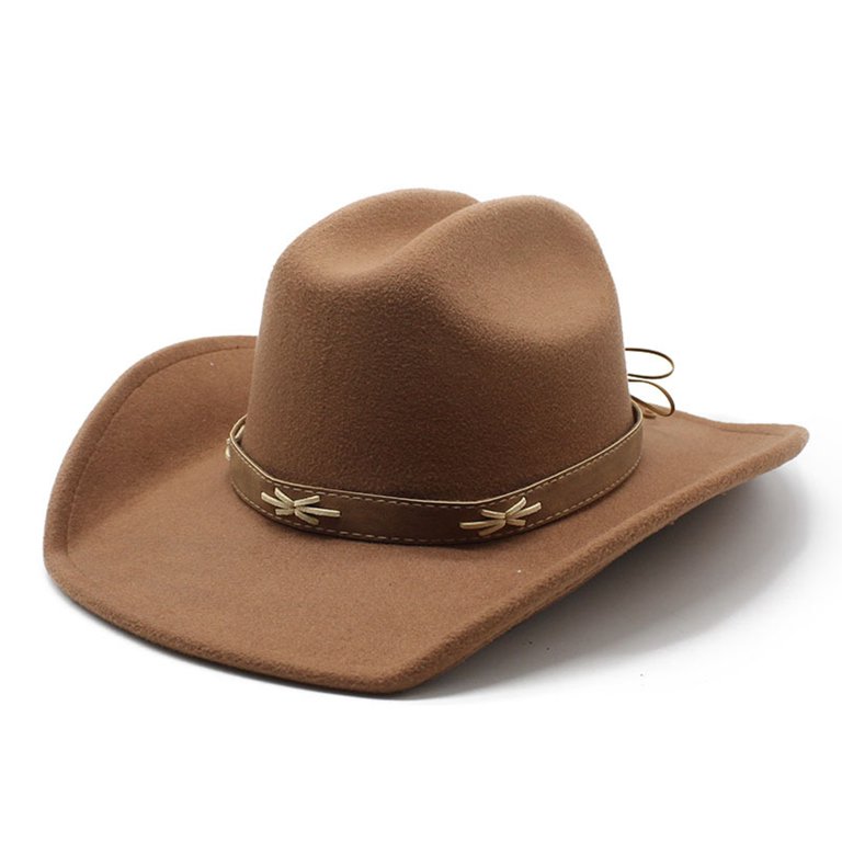 Western Cowboy Hat for Women Men Adjustable Wide Brim Sun  display picture 1