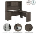 thumbnail image 6 of Bestar Logan 67"W L-Shaped Corner Desk With Hutch, Medium Gray Maple, 6 of 6