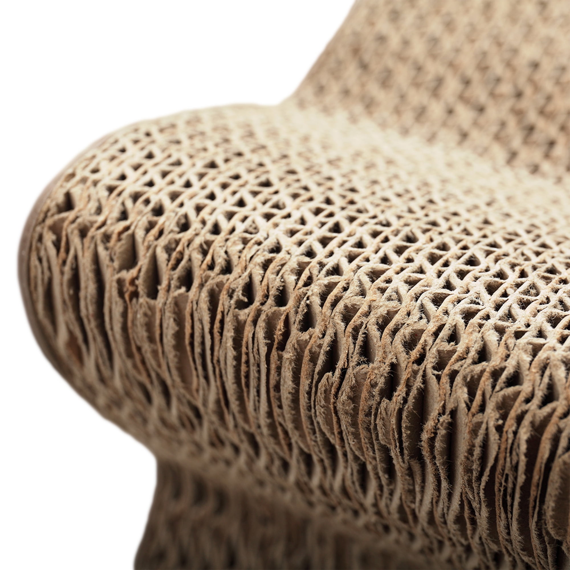 resenkos 18" Cat Scratcher Lounge, Cat Scratching Pads Cardboard for Indoor Cats, Scratch Pad with Catnip, Cat House Bed Couch, Beige