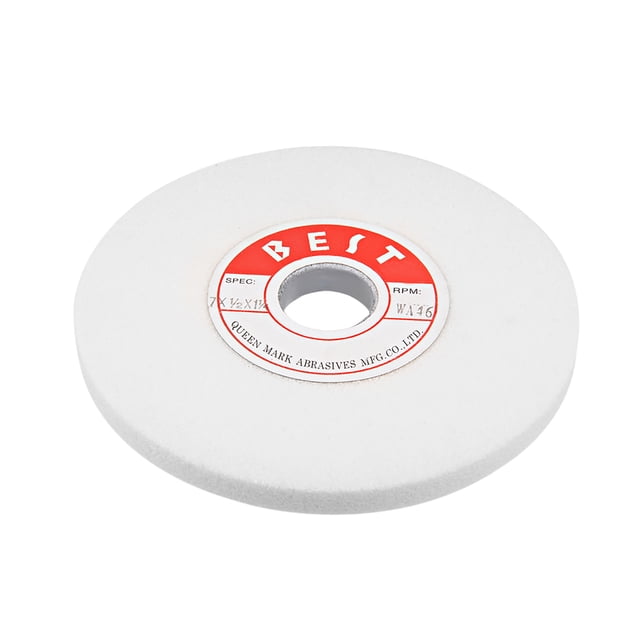 Rueda de esmeril de banco de 7 pulgadas de Unique Bargains, óxido de aluminio blanco WA 46 grano para esmerilado de superficies