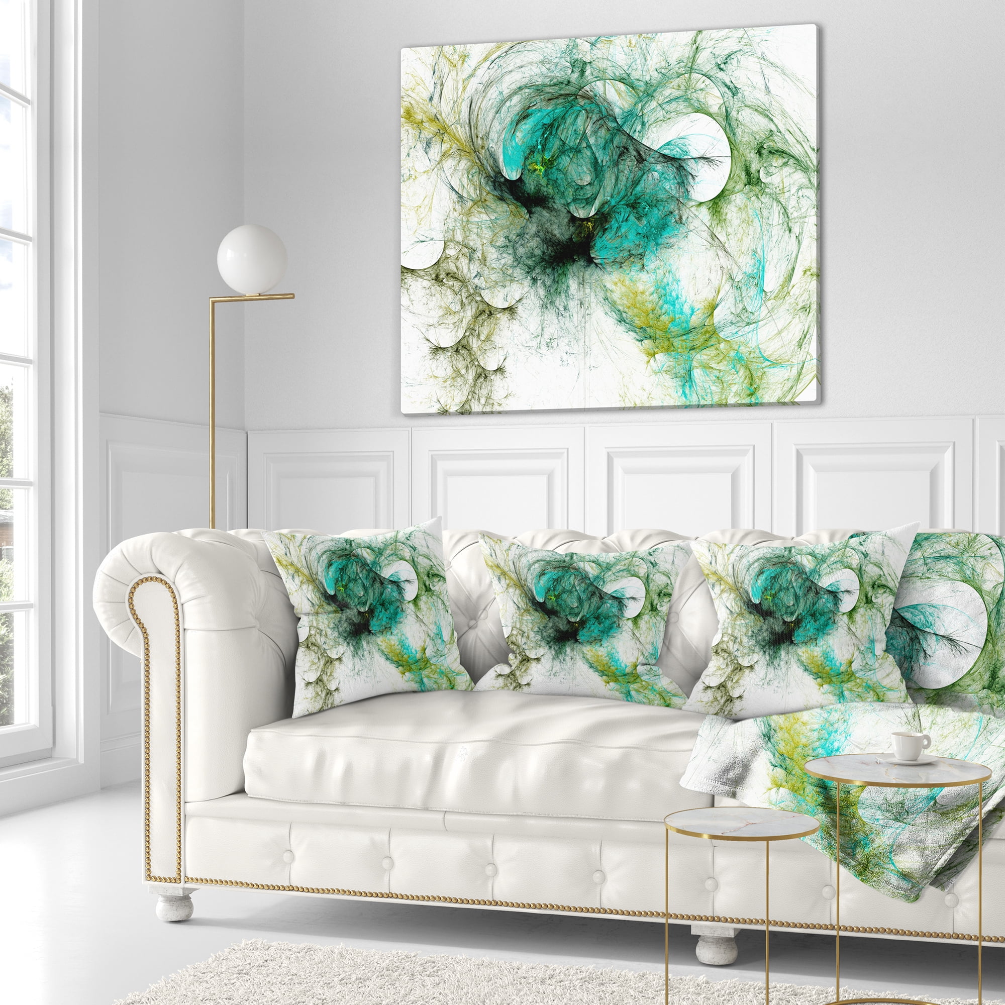 Designart Fractal Digital Paint Pattern - Abstract Throw Pillow - 16x16