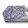 thumbnail image 2 of Coastal Soft Flannel Fleece Throw Blanket, Pattern with Floating in Ocean Swimming Urgency SOS Protection, Cozy Plush for Indoor and Outdoor Use, 50" x 70", Pale Blue Pink White, by Ambesonne, 2 of 5