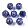 thumbnail image 2 of GKNET 60pcs Gold Sand Lampwork Beads 8mm Flower Loose Bead Multi-Color for DIY Crafts-Blue, 2 of 6