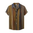 thumbnail image 5 of Lars Amadeus Men's Button Down Point Collar Short Sleeve Vertical Striped Shirt, 5 of 6
