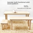 thumbnail image 5 of Jaula para hámster, diseño paisajístico, plataforma de madera maciza, ático multifuncional de dos pisos, jaula para hámster, juguetes de troncos Golden Bear, 5 of 5