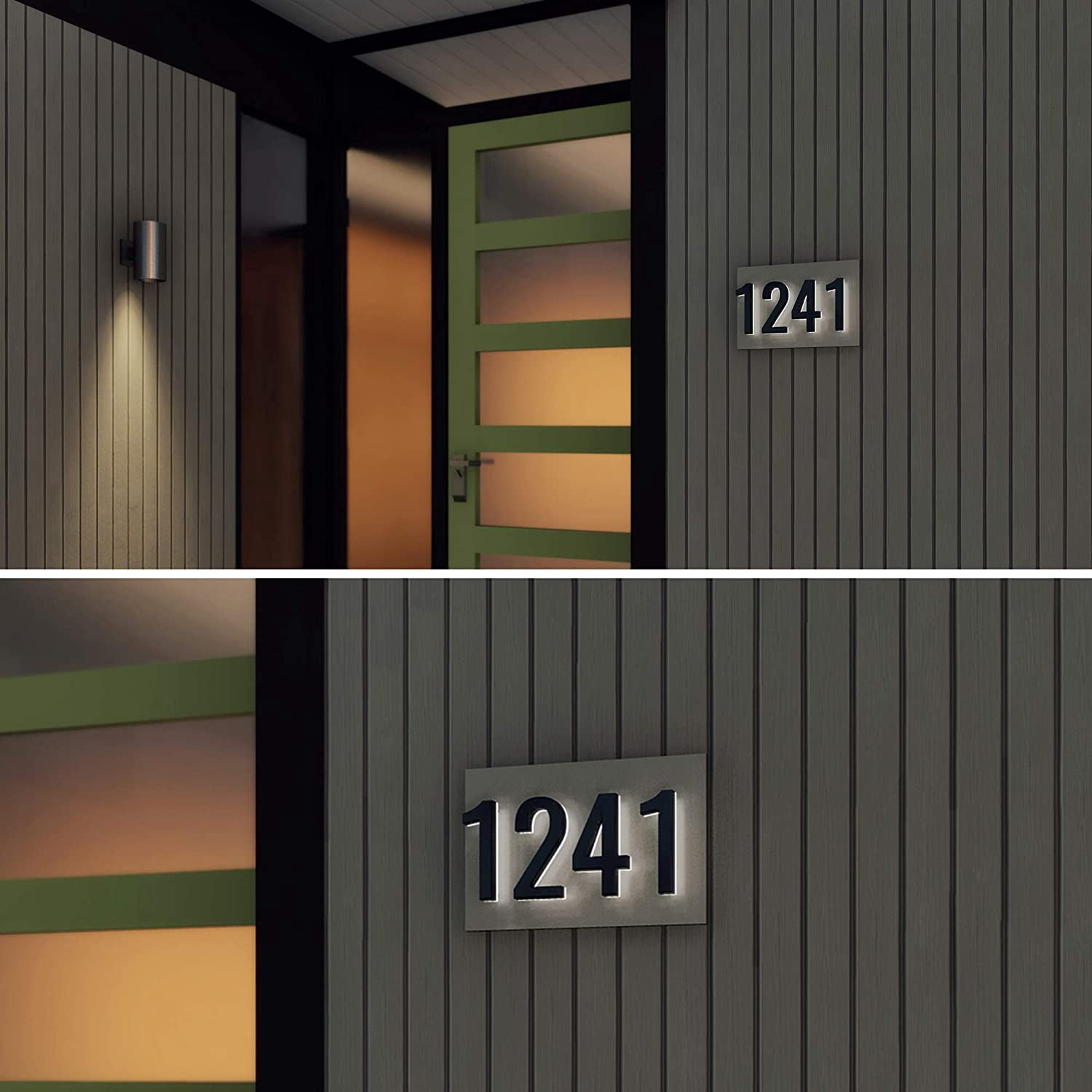 5-Inch Mounting Plate for Lighted Address Numbers by LN LUMANUMBERS, Durable Stainless Steel, (for 3 Numbers, Off-White)
