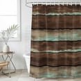 thumbnail image 4 of Brown Teal Wooden Bathroom Shower Curtains with 12 Hooks Polyester Waterproof Shower Curtain for Stalls and Bathtubs Vintage Farmhouse Retro Art Decorative Bathroom Privacy Curtain 36x78 Inches, 4 of 9