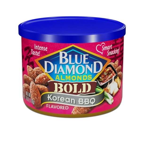 Blue Diamond Almonds, BOLD Korean BBQ Snack Nuts, 6 Ounce Resealable