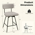 thumbnail image 3 of Gymax Bar Stools Set of 2 Modern Upholstered 360ºSwivel Bar Chairs 25'' Counter Height Barstools Beige, 3 of 9