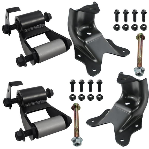 BST BSSP Pair Rear Leaf Spring Shackle and Pair Rear Rearward Hanger Kit Compatible with 1999-2007 Ford Excursion F-250 F-350 F450 F550 Super Duty Truck, Replace # 722-075 722-018