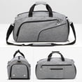 thumbnail image 4 of Eigraketly Bolsa de lona plegable impermeable de viaje bolsa de lona con compartimento para zapatos ligero equipaje de lona para hombres mujeres viajes Ropa Deportiva, Zapatos gris Eigraketly OD015374-02, 4 of 6