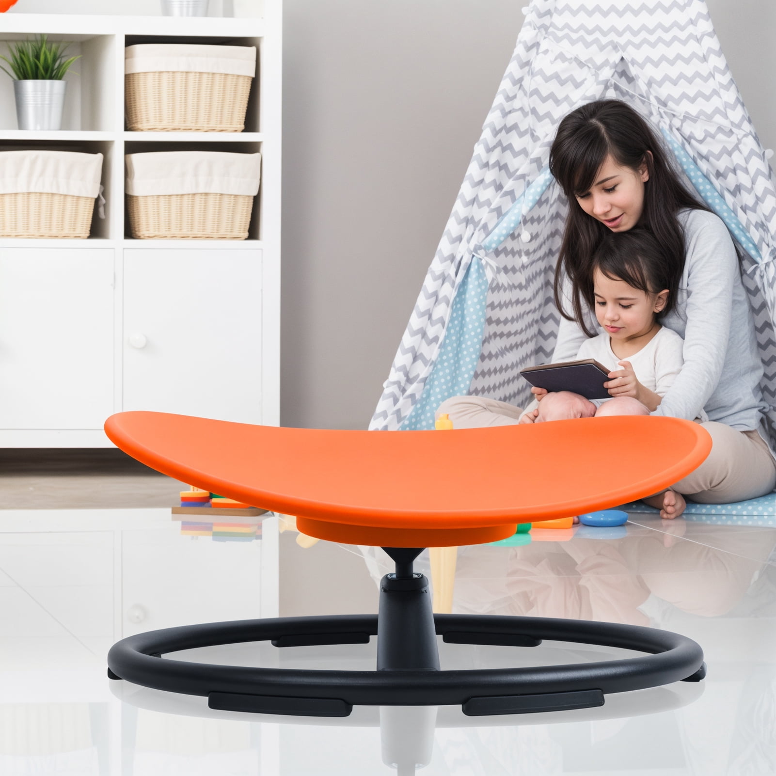 Chaise Pivotante Sensorielle Pour Enfant - Carrousel D'Équilibre 360° Pour Autisme, Coordination & Développement Dès 3 Ans