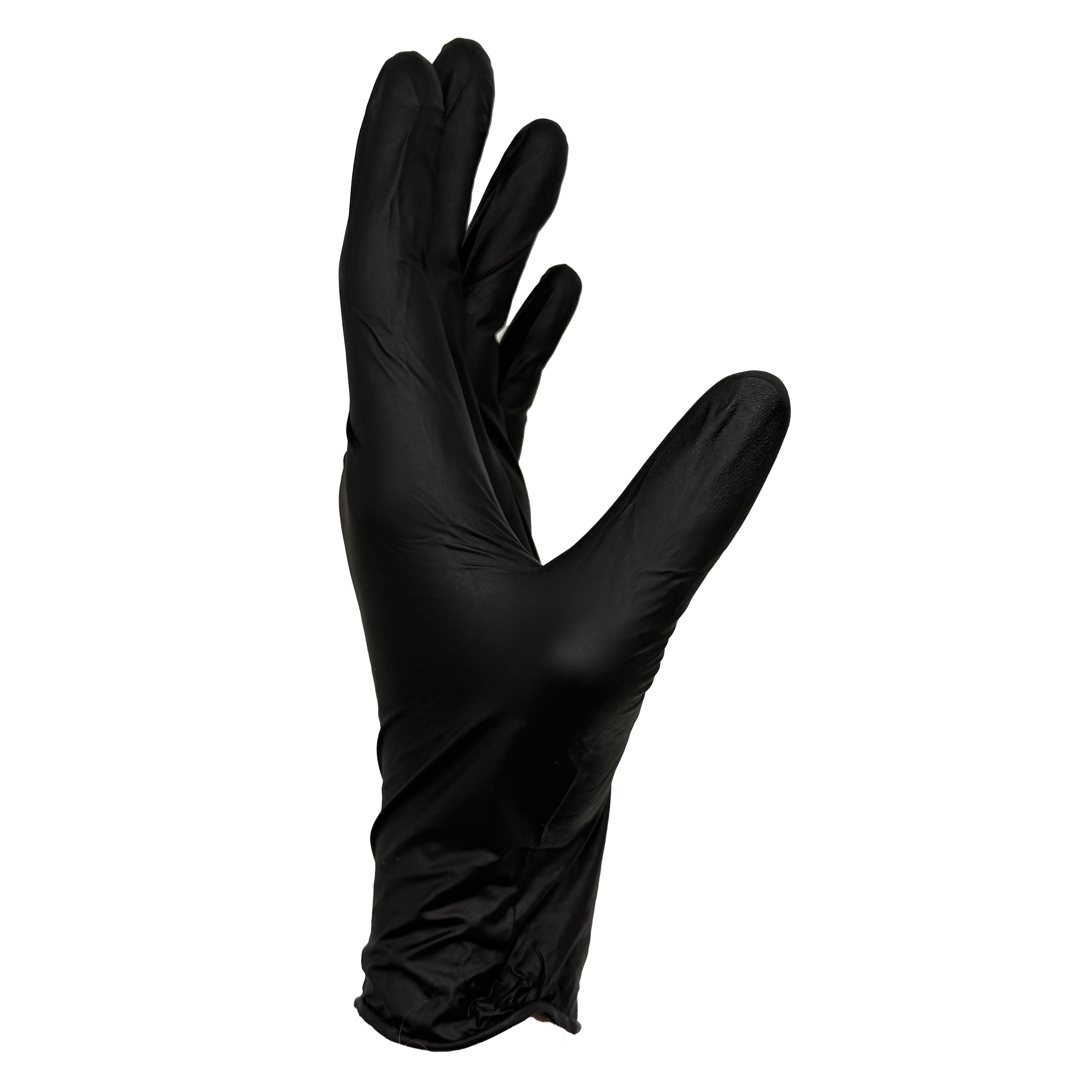 Hyper Tough Disposable Nitrile Gloves, Black, Size Large