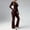 Coffee, variant on 2 Piece Women's Sports Suit Jacket Paired With Flared Pants, Solid Color Long Sleeve Suits For Both Sports or Casual Wear, Womens Workout Suits for Gym Yoga Sport Black L