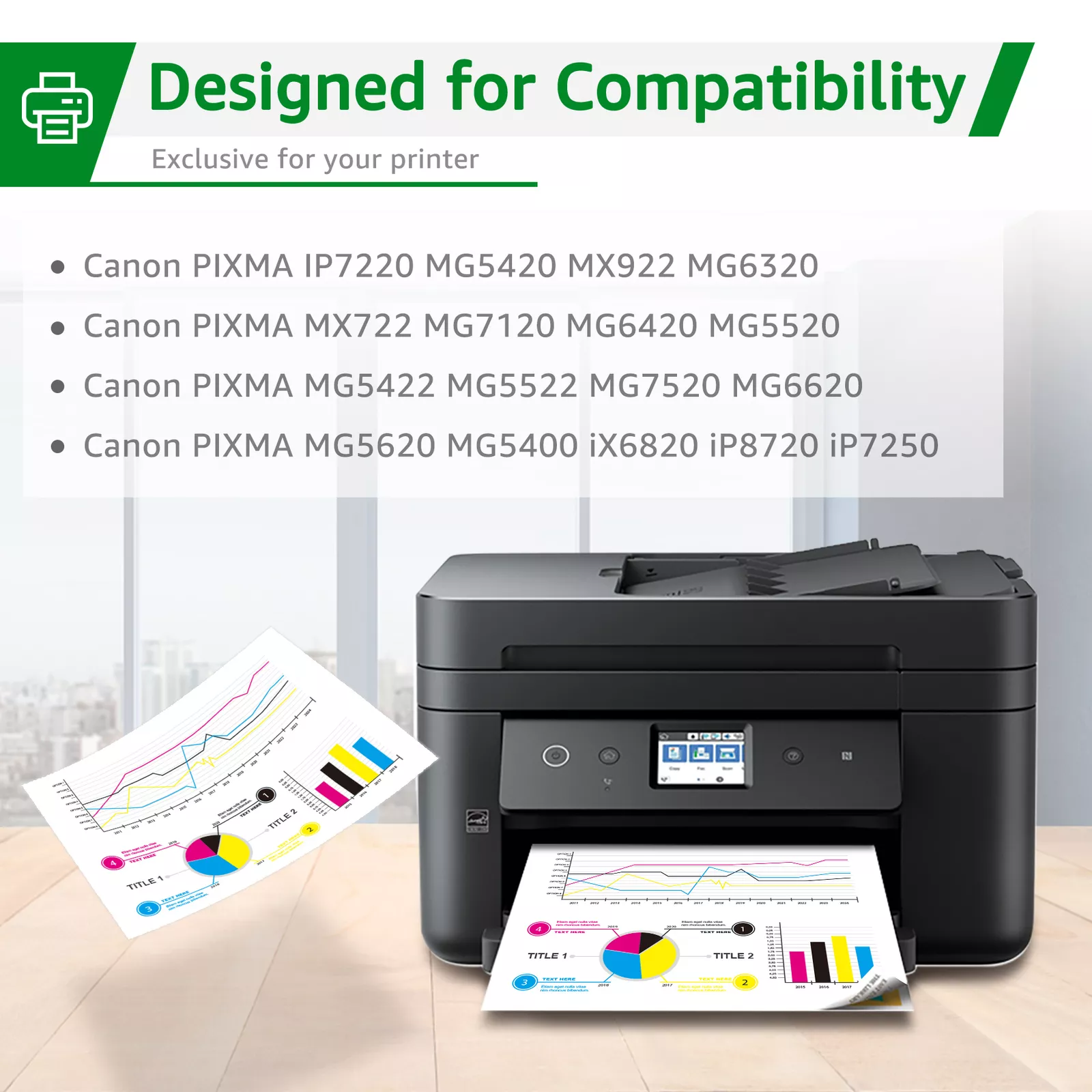 Canon PGI-250XL CLI-251XL Ink 5-Pack Ink Chip Combo Set PGI-250XL