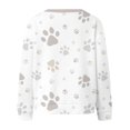 thumbnail image 4 of Women's Sweater V-Neck Long Sleeve Paw Print Button Front Cardigan Open Front Knit Top Jacket for Casual Outfits, 4 of 5