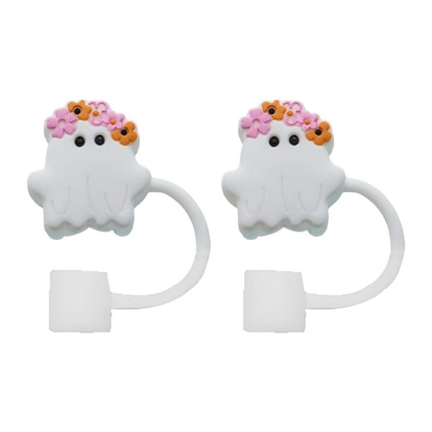 2 piezas de adornos para pajitas, accesorios para vasos, reutilizables, regalo de Halloween, divertido para fiestas Guirnalda