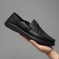 thumbnail image 4 of Men's Casual Loafers Slip On Leather Shoes Comfortable Driving Shoes Male Moccasins Classic Penny Loafer Flats Boat Shoes, 4 of 10