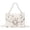 White, variant on Evening Bag for Women Lace Embroidery Pearl Handbag Floral Pattern Chain Crossbody Bag Elegant Small Square Shoulder Purse with Pearl Handle Small Square Bag