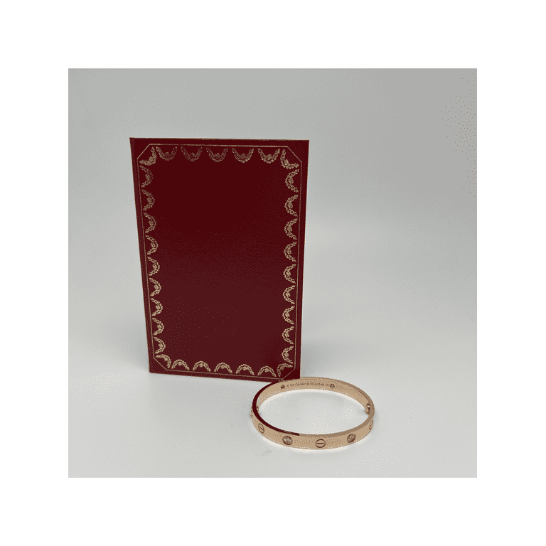 Cartier Love 4 Diamonds Bracelet Bangle 18K Rose Gold Size 16 Walmart