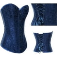 thumbnail image 2 of Femmes Vintage Floral Denim Corset Bustier Haut, 2 of 3