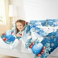 thumbnail image 3 of Manfei Cute Snowman King Size Comforter Sets,Blue Christmas Ball Bedding Comforter Set,Red Berry Bedding Set For Kids,Microfiber Bedroom Decor Reversible,3pcs, 3 of 7