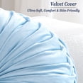 thumbnail image 2 of Velvet 15-Inch Round Decorative Pillow for Couch Decor (Sky Blue), 2 of 7