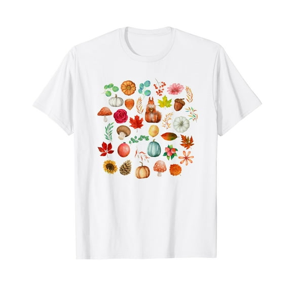 Autumn Harvest, Forest Nature Walk White T-Shirt