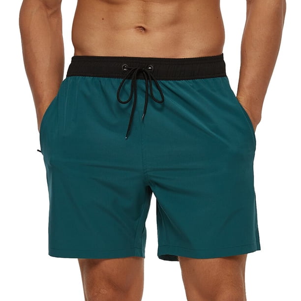 Escact-bañadores elásticos para hombre, pantalones cortos de playa de secado rápido con bolsillos con cremallera y forro de malla, 2023 Fivean unisex