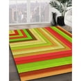 thumbnail image 3 of Ahgly Company Machine Washable Indoor Round Transitional Chameleon Green Area Rugs, 4' Round, 3 of 7