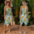 thumbnail image 2 of Psesaysky Hawaii Palm Tree Beer Print Matching Couple Clothes Set Hawaiian Luau Outfit for His or Her Sleeveless Tunic Sundress Short Sleeve Shirt Couples Matching Outfit Plus Size-3XL, 2 of 7
