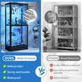 thumbnail image 6 of WOOW DEPOT 63" Tempered Glass Display Cabinet Heavy Duty 4-Tier Metal Curio Cabinet w/ 4 Glass Doors, RGB LED Light, Safe Lock & 2 Keys, Adjustable Shelves, Storage Shelving Unit Organizer Rack, 6 of 10