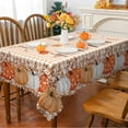 thumbnail image 3 of YIBAGA Fall Tablecloth, Thanksgiving Pumpkins ‌Buffalo Plaid Tableware Home Decor, 60 x 120 inch, Polyester, 3 of 5