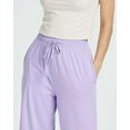 thumbnail image 3 of Real Essentials 3 Pack: Women's Ultra-Soft Wide Leg Loose Capri Open Bottom Pants - Yoga Lounge Pockets(Available in Plus), 3 of 7