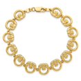 thumbnail image 3 of Auriga Fine Jewelry 14K Yellow Gold Cladding Circle Horizontal Bracelet 7.25 inch for Women, 3 of 6