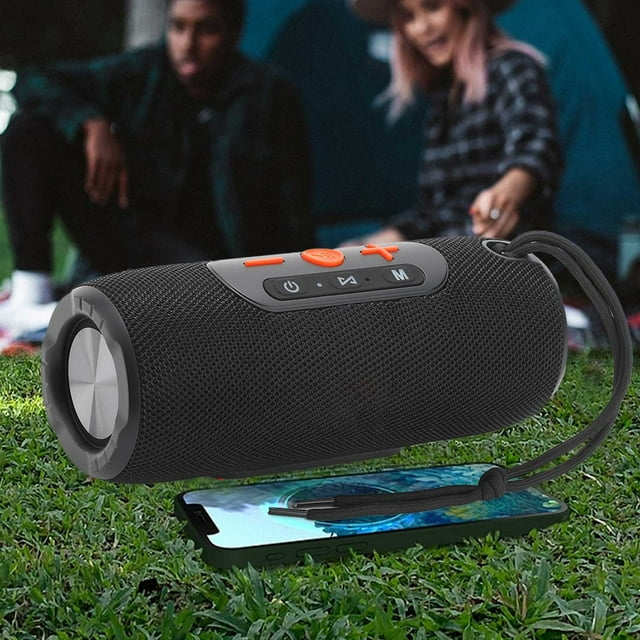 Altavoz inalámbrico Bluetooth al aire libre portátil, 2x5W de alta potencia, batería de 1500mAh, negro