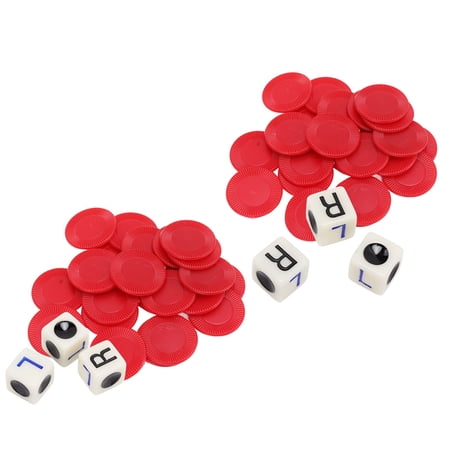 Left Right Center Dice Game Set - 3 Tubes With 9 Dice, 30 Chips, Travel Storage For Parties, Camping, Family Games