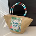 thumbnail image 3 of Bolsa de playa de verano, de hombro informal para mujer, portátil Simple para viajes (estilo 3) Likrtyny Para Estrenar, 3 of 8