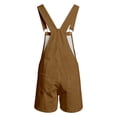thumbnail image 6 of Overall Shorts for Men Stretchy Solid Color Romper Work Jumpsuits Coffee XXXXL, 6 of 6