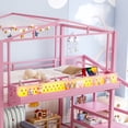 thumbnail image 6 of Leumius Full Size Loft Bed with Storage Stairs, Metal Loft Bed Frame with Built-in Wardrobe,Storage Shelves,USB Ports and LED Lights,Noise-reduced Design,Pink, 6 of 12