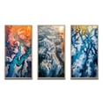 thumbnail image 2 of Designart "Majestic Aerial View Arctic Rivers and Icebergs V" Glacier Framed Wall Art Set Of 3 - Blue Country Frame Gallery Wall Set For Home Decor, 2 of 6
