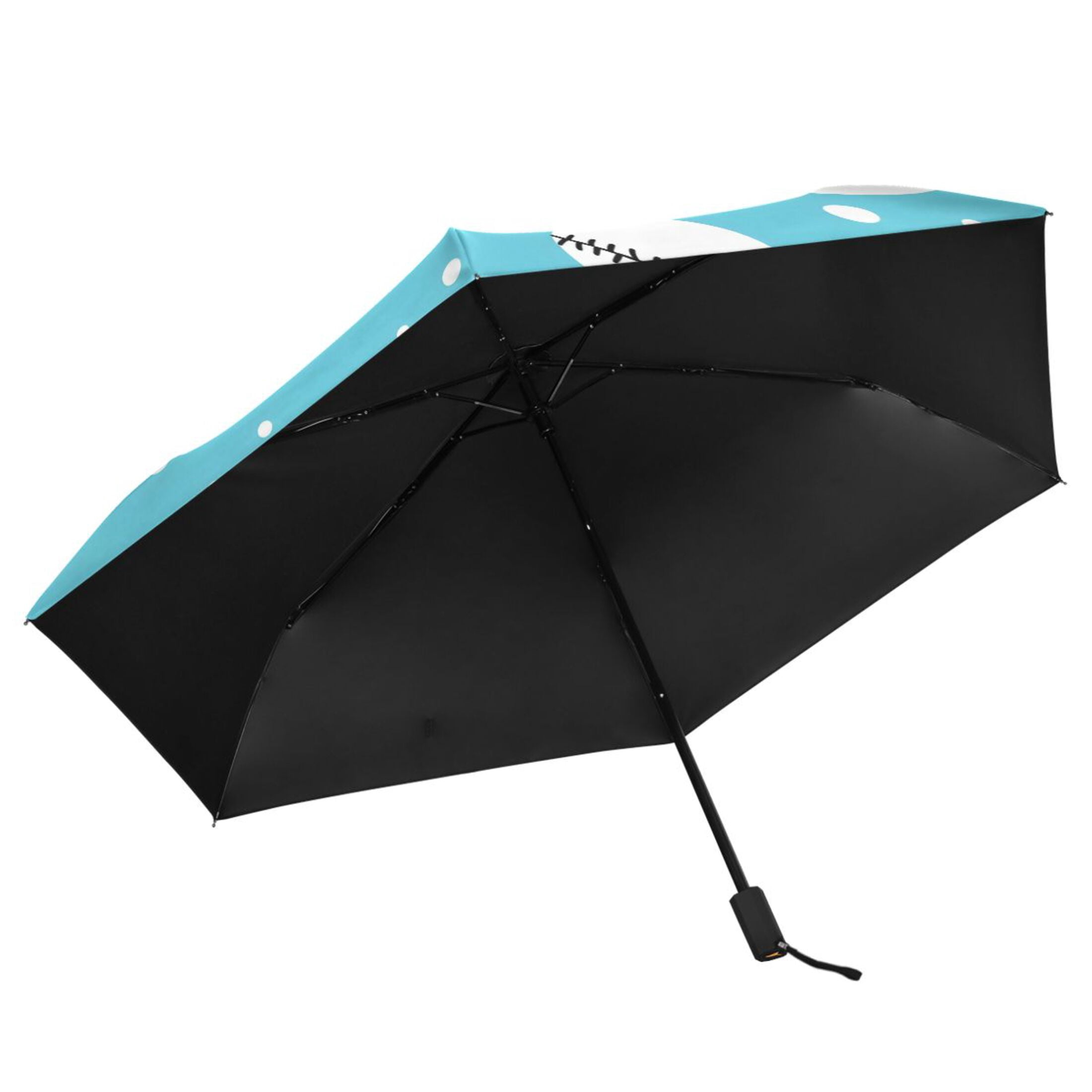 ALAZA Baseball Polka Dots UPF 50+ Compact Folding Umbrella for Rain Travel Umbrella Packable