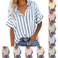 thumbnail image 1 of Fiudx Ofertas y Liquidaciones Blusas de Cuello Redondo de Manga Corta con Estampado Informal a La Moda para Mujer, 1 of 7