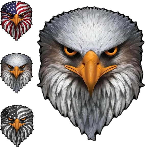 Reflective Eagle Eyes Decals – Patriotic USA Flag Vinyl Sticker for Trucks, Cars, Coolers, Laptops – Waterproof & Fade-Resistant, American Flag Eagle Decor, American Pride Gift